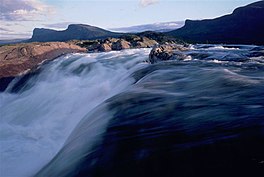 De wetterfal Stora Sjöfallet.