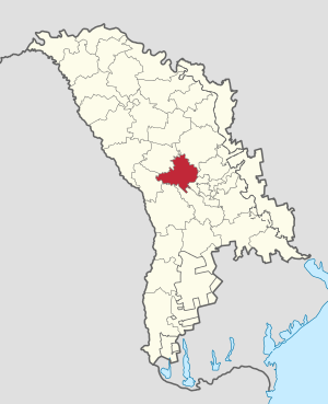 Raionul Strășeni pe harta Republicii Moldova