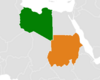 نقشهٔ موقعیت سودان و لیبی.