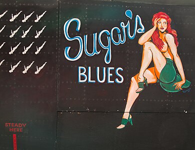 Restored "Sugar's Blues" artwork on an Avro Lancaster of the Royal Canadian Air Force (RCAF)