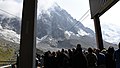 Het tussenstation of Plan de l'Aiguille op 2317 m met uitzicht op het tweede traject