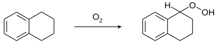 Formation of tetralin hydroperoxide