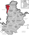 Lage der Gemeinde Tettau im Landkreis Kronach