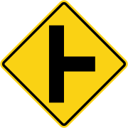 Side road junction on right