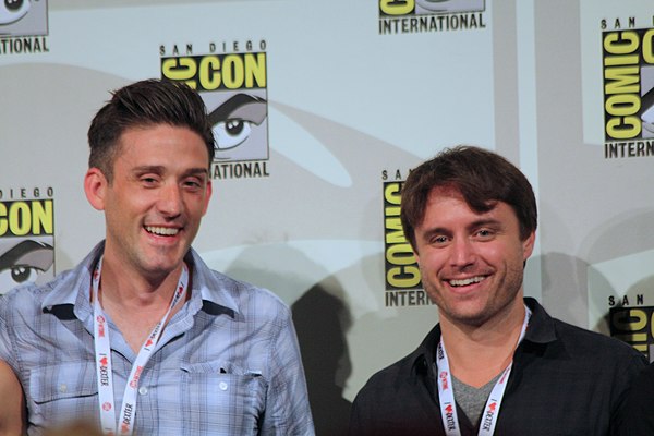 Jon Bokenkamp (left) and John Fox (right), creators and executive producers of the series at the 2013 San Diego Comic-Con.