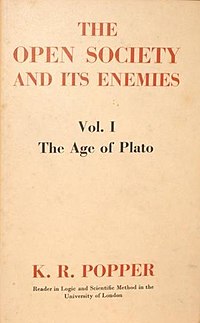 The Open Society and Its Enemies, first edition, volume one.jpg