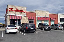 A Tim Hortons store in Shelburne, Ontario. Tim Hortons is Canada's largest coffee chain by number of locations. Tim Hortons Shelburne.jpg