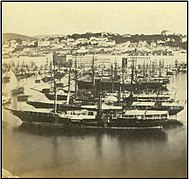 Trst okoli leta 1880, pristanišče