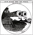 The United States are ever watchful over the presumed chaos in Mexico (Chicago Tribune 1913)