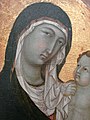 Pseudo-cufico sul velo della Vergine, Ugolino di Nerio, 1315-1320.