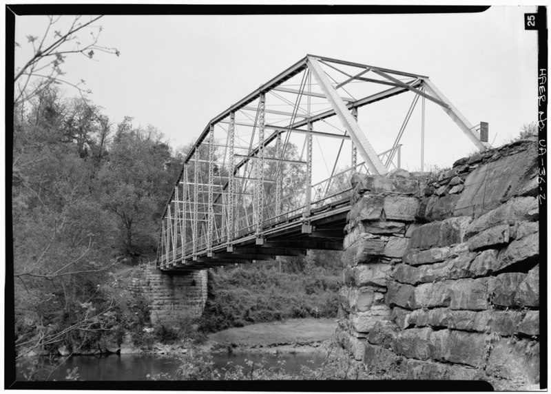 File:VIEW LOOKING NORTHEAST, 3-4 ELEVATION FROM BELOW - J. H. C. Mann Bridge, Spanning Maury River on State Route 631, East Lexington, Rockbridge County, VA HAER VA,82-ELEX.V,1-2.tif