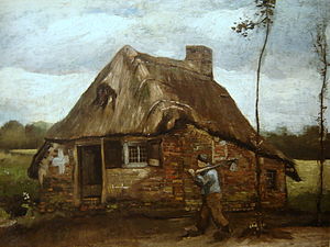 Vincent van Gogh Cabin with farmer