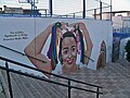 Mural de David Escudero (Mones Graffiti) en el colegio Ángel Ganivet, 2023-11-14