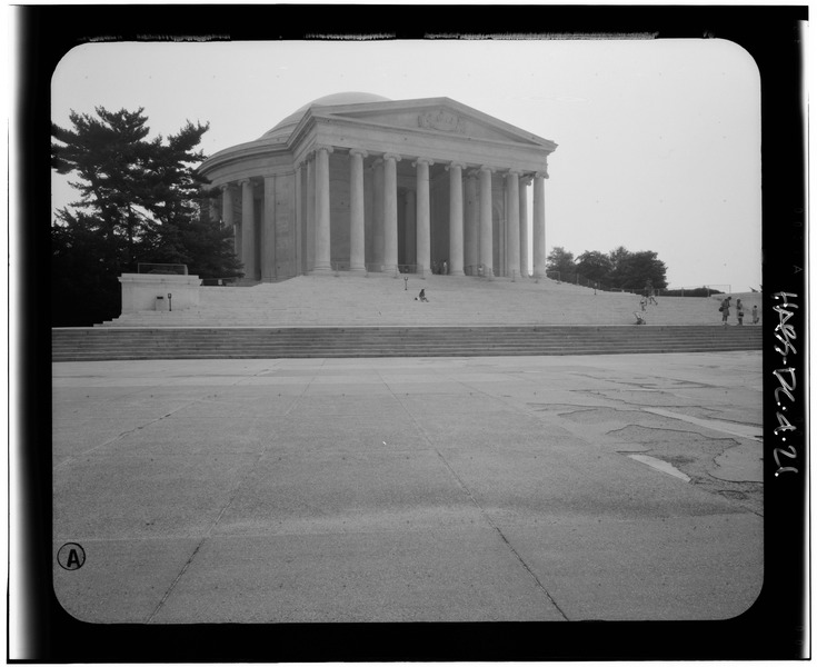 File:View from the northeast. August 1991. - Jefferson Memorial, East Potomac Park, Washington, District of Columbia, DC HABS DC,WASH,453-21.tif