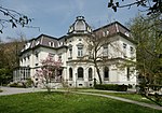 Villa Grünau with bridge, tuff stone grotto and fountain house