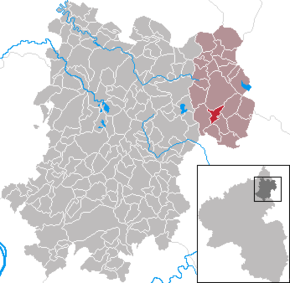 Poziția Waldmühlen pe harta districtului Westerwaldkreis