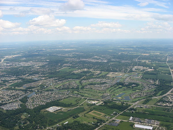 Southern Washington Township, with Centerville in the distance