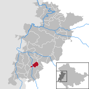 Poziția  Weilar pe harta districtului Wartburgkreis