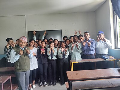 During Wikipedia Awareness Class at Shree Krishna Secondary School, Dhapakhel, Lalitpur-23