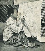 Woman making batik, Indonesia Tanah Airku, p81