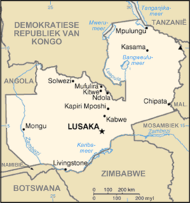 Poziția localității Lusaka