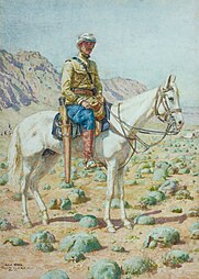 Cavalier au Maroc Camp d'Haci Abou el Akahl, 1907, localisation inconnue.