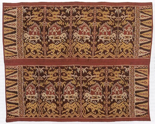 イカット（ikat）'Kain endek' (ceremonial ikat hanging) from Buleleng, Bali, Indonesia