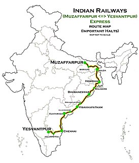 <span class="mw-page-title-main">Muzaffarpur–SMVT Bengaluru Weekly Express</span>