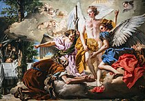 乔瓦尼·多梅尼科·提埃波罗的《亚伯拉罕家的三位天使》（Apparizione dei tre angeli ad Abramo），200 × 281cm，约作于1773－1774年，1807年始藏[69]