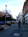 Čeština: Lannova třída, ČB English: Lannova street, busy street in České Budějovice, CZ
