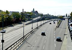 A103 w Steglitz, widok na węzeł Filandstraße w kierunku południowym.