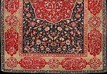 Half of a "Salting carpet", Safavid, in wool, silk and metal thread, about 1600 17-9 3-1964-Saltingtaeppe Photo-Pernille-Klemp-f (cropped).jpg