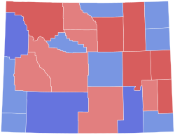 1942 Wyoming gubernatorial election results map by county.svg