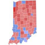 1956 United States Senate election in Indiana results map by county.svg