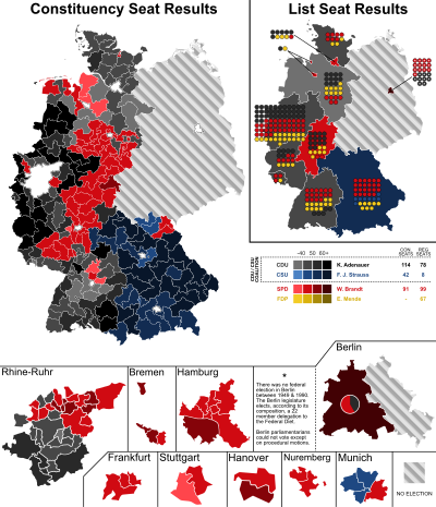 1961 German federal election - Results by constituency.svg