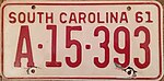 1961 South Carolina Nummernschild.JPG