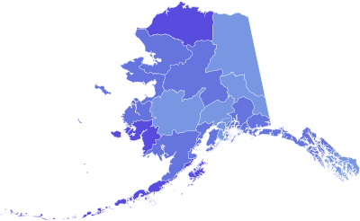 1962 United States Senate election in Alaska results map by borough.svg