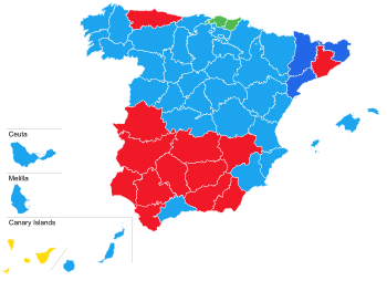 1999 European election in Spain - Simple.svg