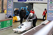 Deutsch: Bob-Europacup 2018/19; Station 1 in Altenberg, 2er-Rennen Nummer 1, Lauf 1 English: Bobsleigh Europe Cup 2018-19 in Altenberg - 2-man Race 1, first run