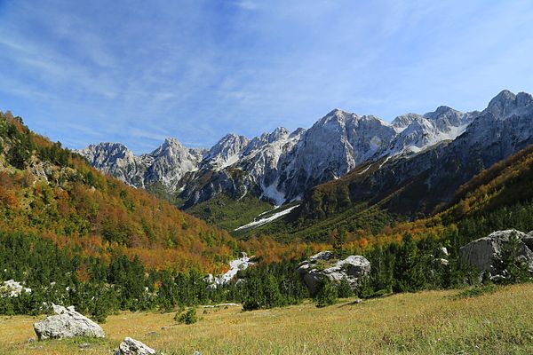 Scenic autumn view of Valbonë Valley National Park