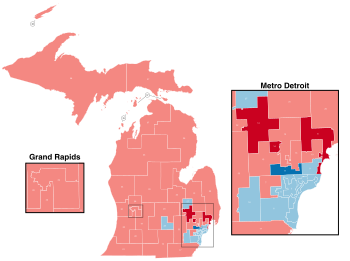 2014 Michigan Senate election - Results by district (simple).svg