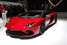 The Aventador S, replacing the Aventador used an all-new design language along with new wheel designs 2018-03-06 Geneva Motor Show 2228.JPG