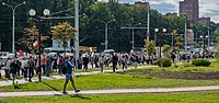 English: Local line of solidarity during mass protests. Minsk, Belarus Русский: Местная цепь солидарности во время массовых протестов. Минск, Беларусь