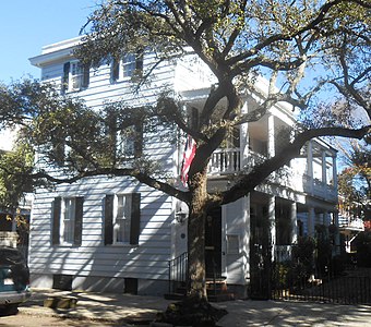 36 Meeting Street, a Georgian Style residence, is an early example of the Charleston Single House