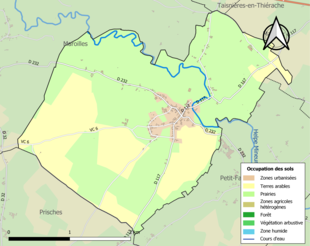 Kolorowa mapa przedstawiająca użytkowanie gruntów.