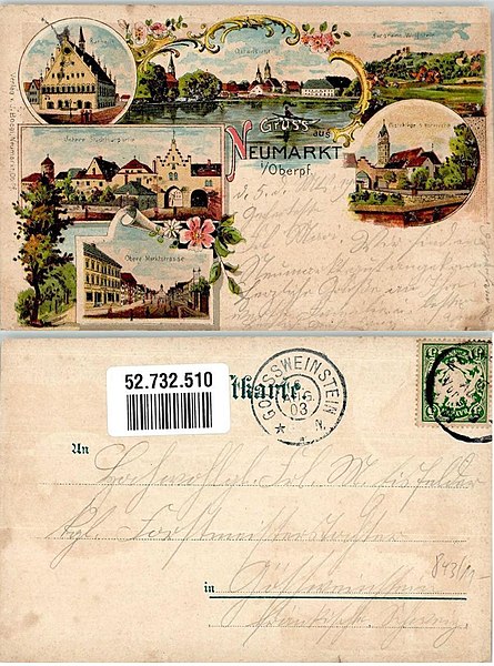 File:AK - Litho - Neumarkt Oberpfalz - Mehrbild - um 1903.jpg