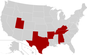 ASUN WAC Football Conference states map.png