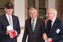 Ambassador Murphy receiving gifts in Koln in mid-2013 near the end of his tenure. Also visible are Peter Jungen (right) and Mayor Jurgen Roters Abschiedsbesuch des amerikanischen Botschafters Philip D. Murphy im Kolner Rathaus-0758.jpg