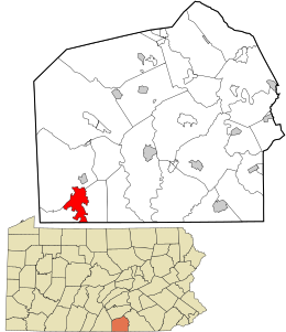 Местоположение в округе Адамс и американском штате Пенсильвания. 