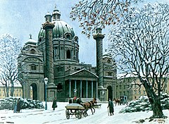 Die Karlskirche im Winter, 1912